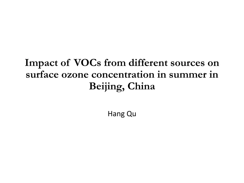 impact of vocs from different sources on surface n.w