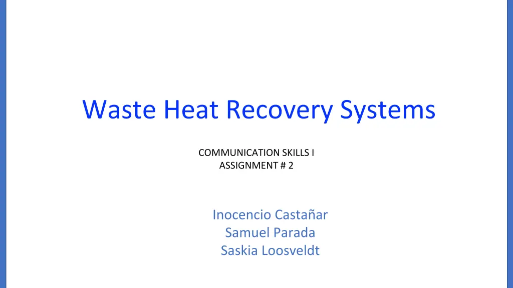 waste heat recovery systems n.w