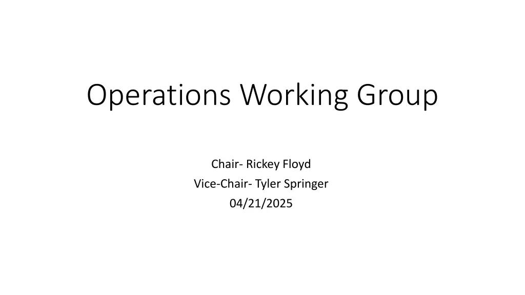 operations working group n.w