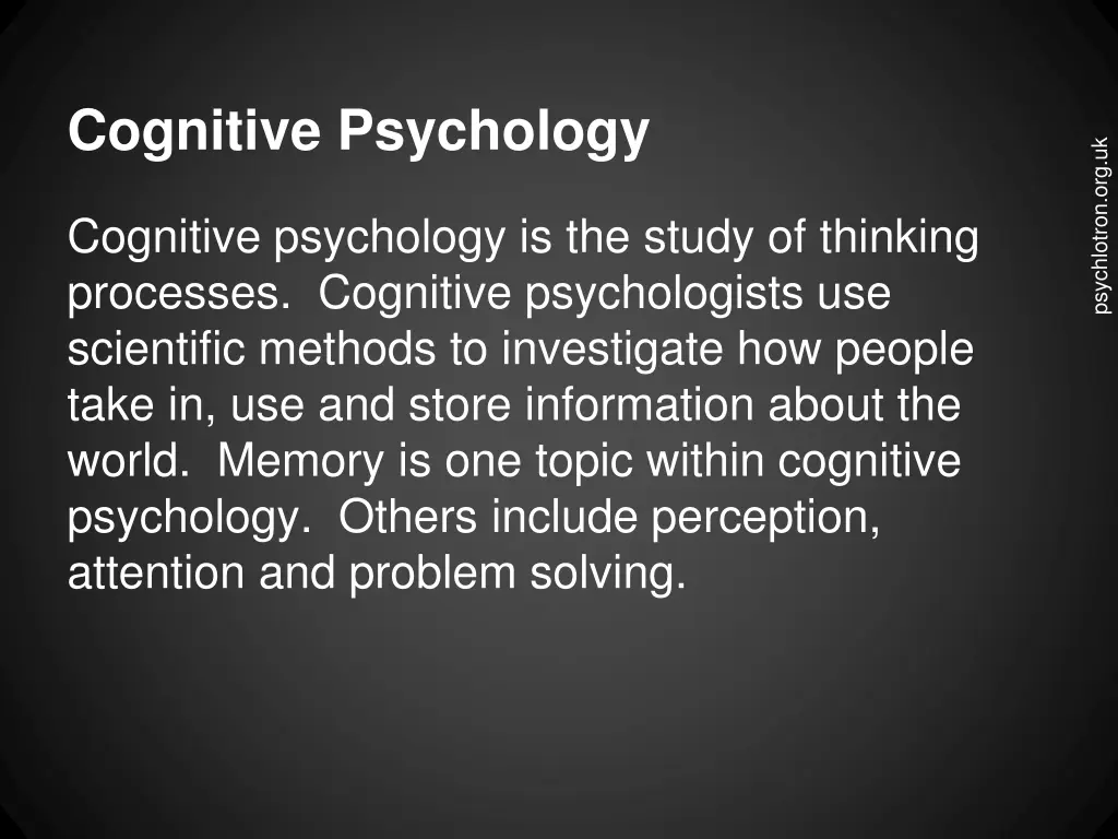 cognitive psychology n.w