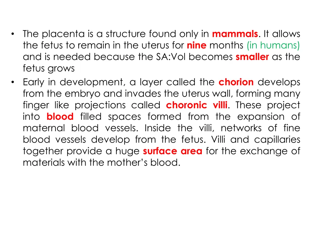 the placenta is a structure found only in mammals n.w