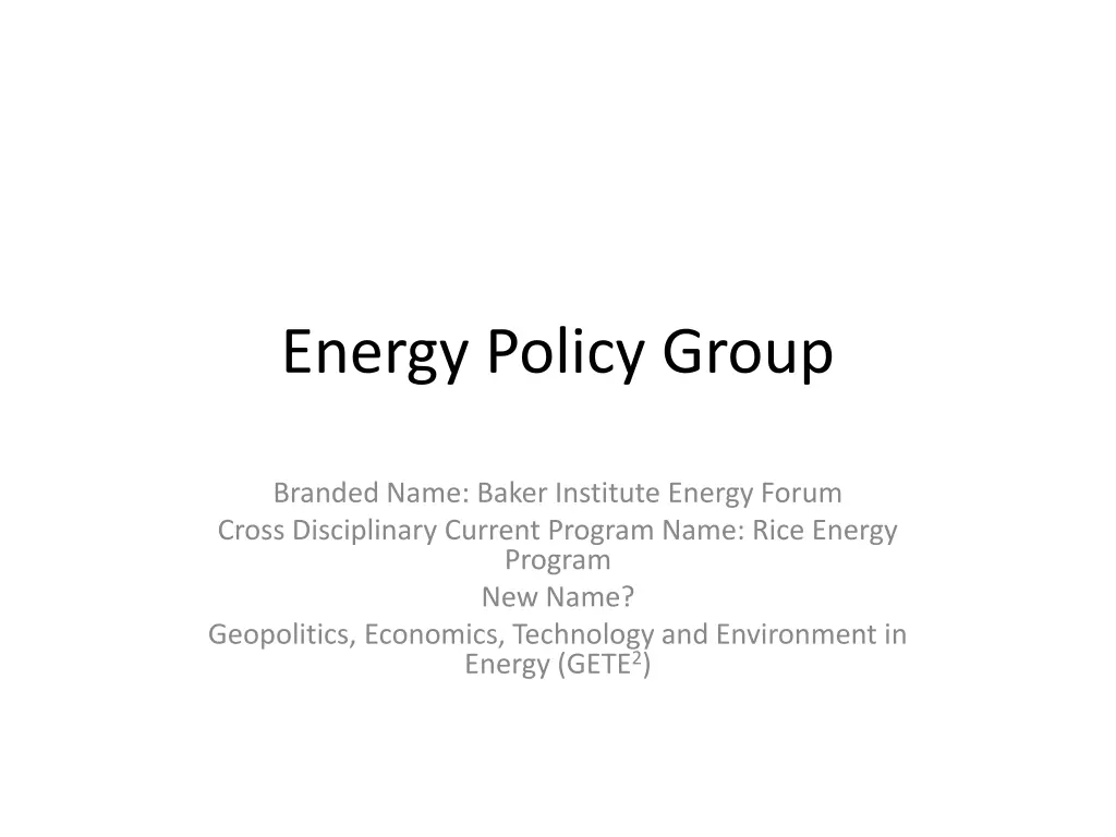 energy policy group n.w