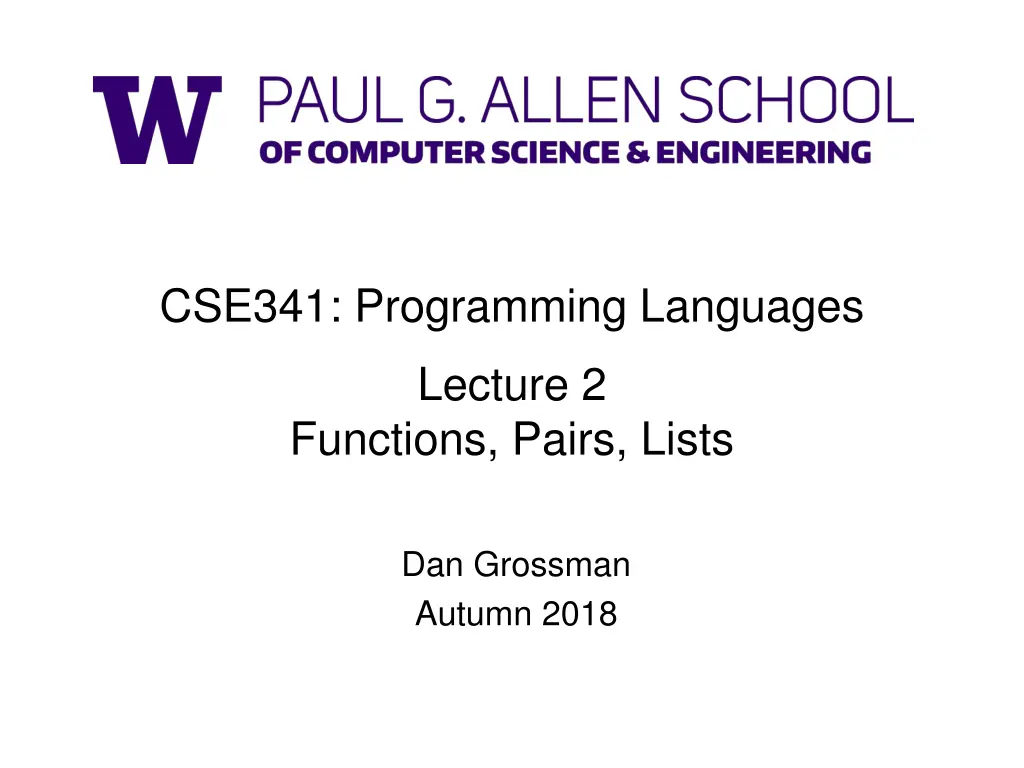 cse341 programming languages n.w