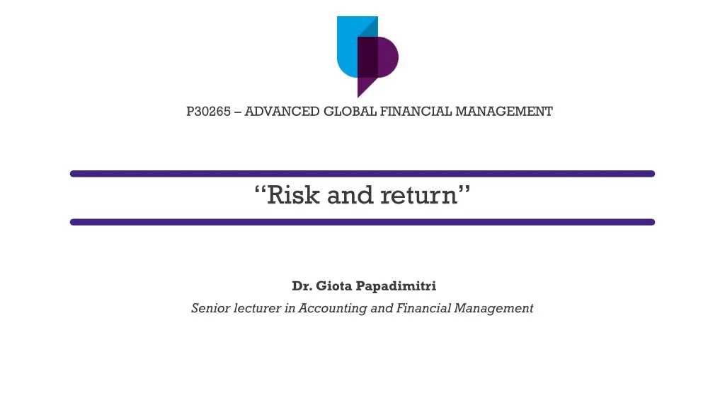 p30265 advanced global financial management n.w