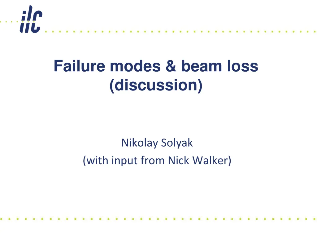 failure modes beam loss discussion n.w