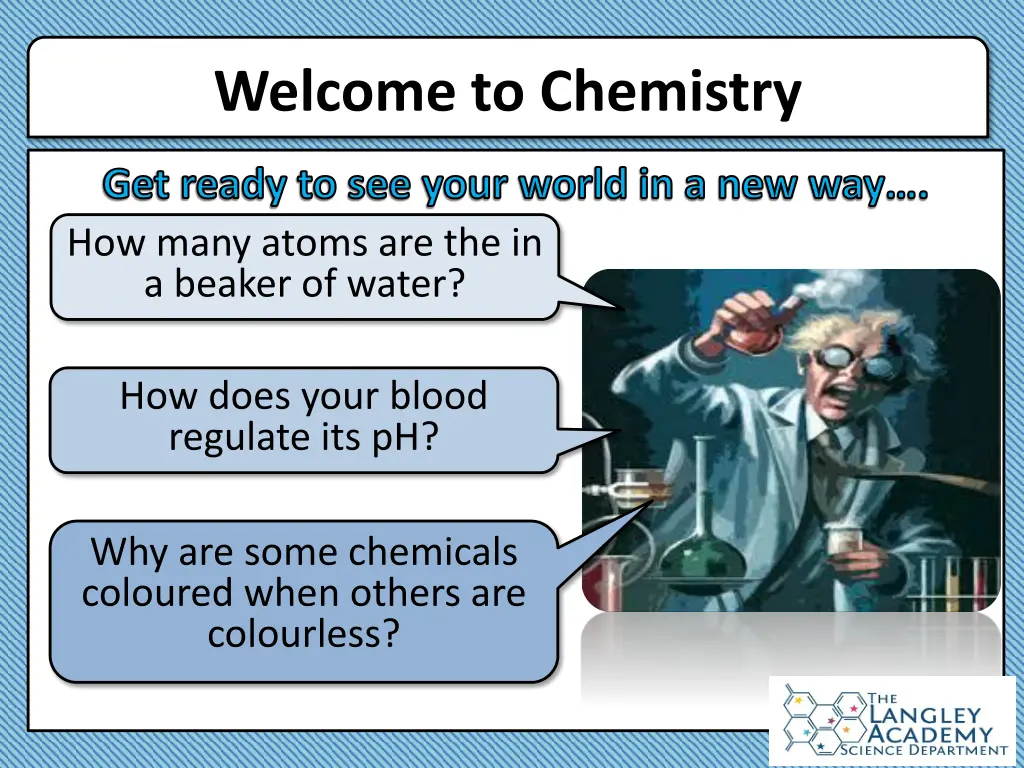 welcome to chemistry n.w