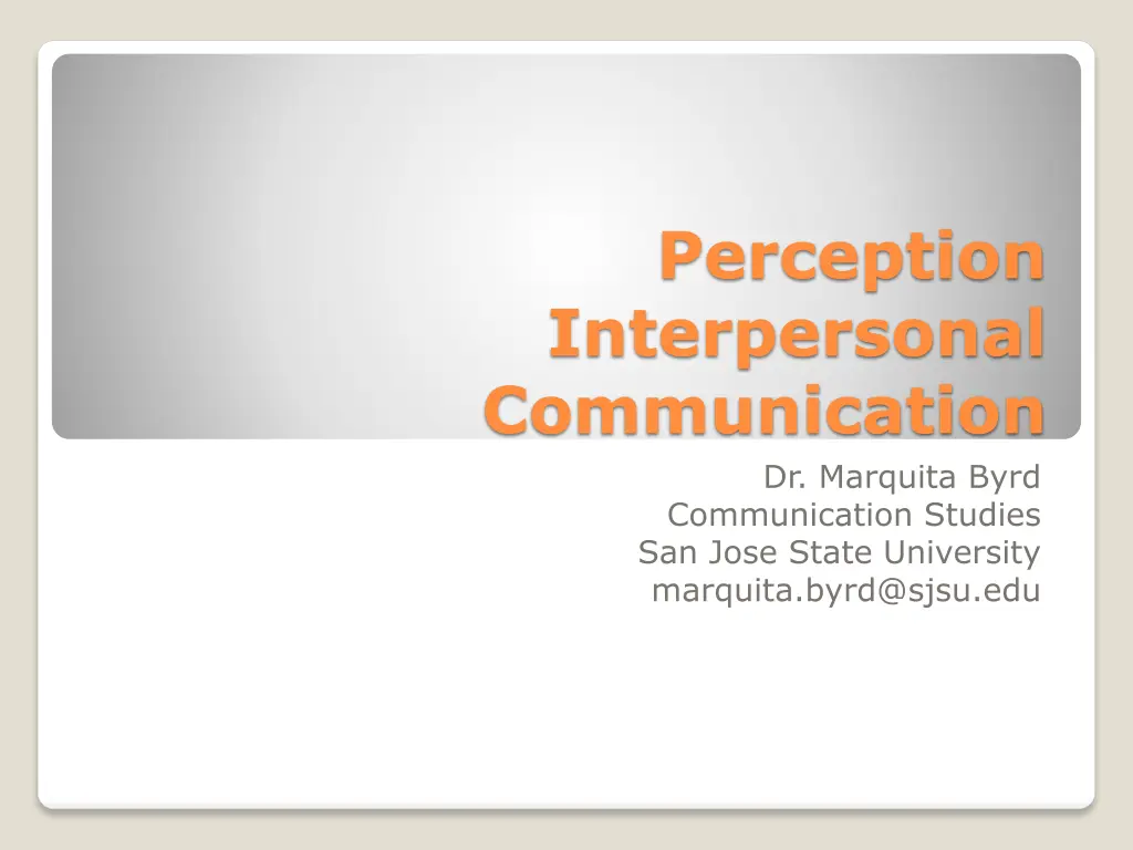 perception interpersonal communication n.w