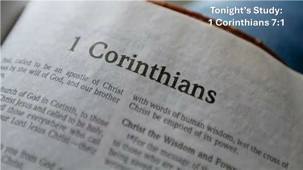 tonight s study 1 corinthians 7 1 n.w