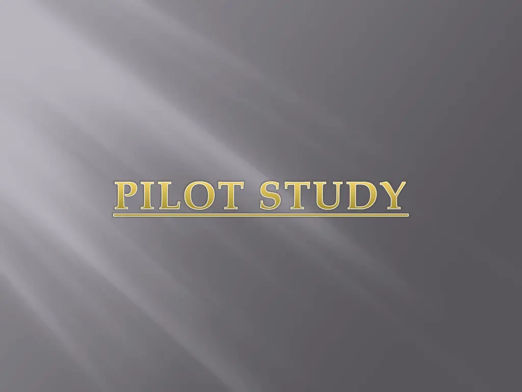 pilot study n.w