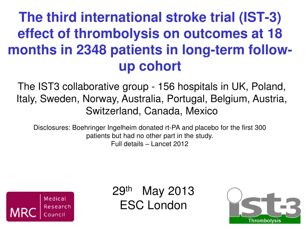 the third international stroke trial ist 3 effect n.w