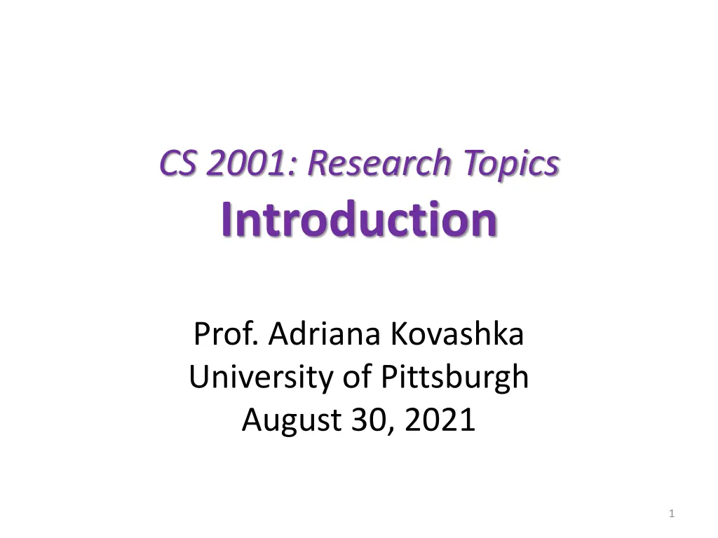 cs 2001 research topics introduction n.w