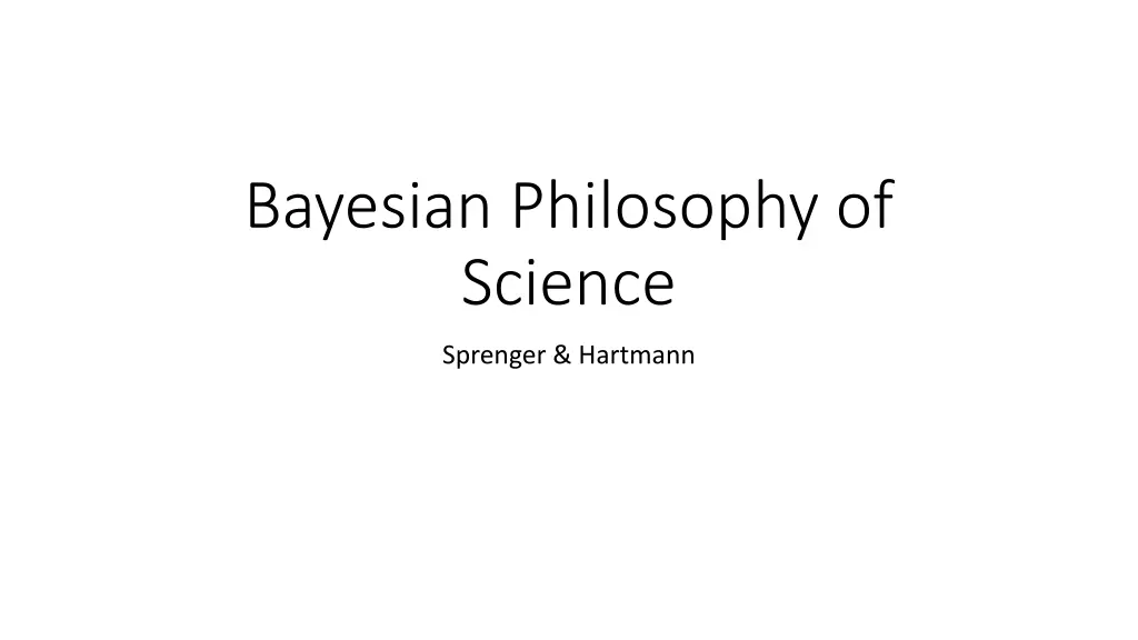 bayesian philosophy of science n.w