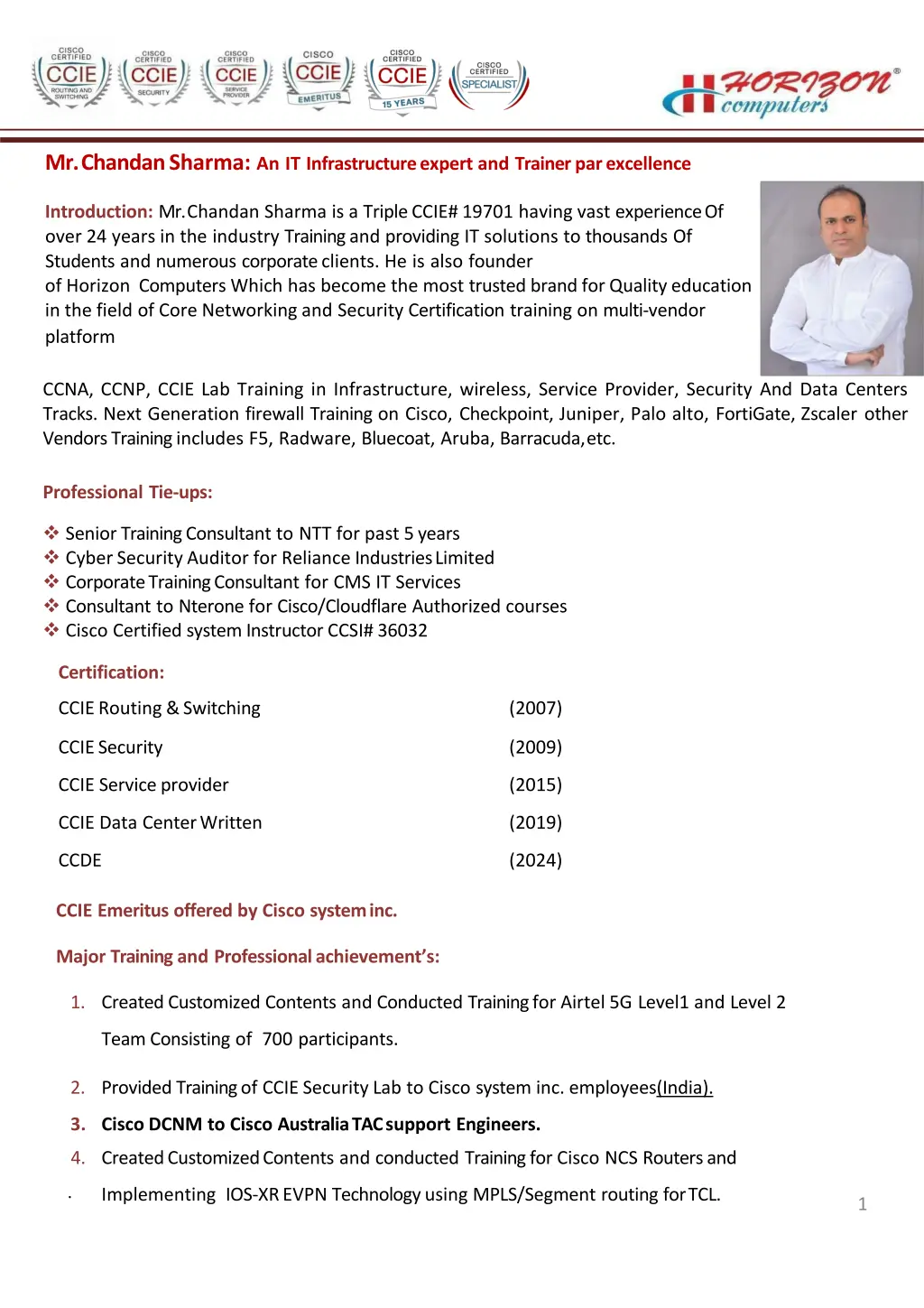 mr chandan sharma an it infrastructure expert n.w