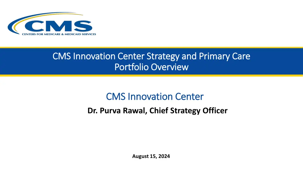 cms innovation center strategy and primary care n.w