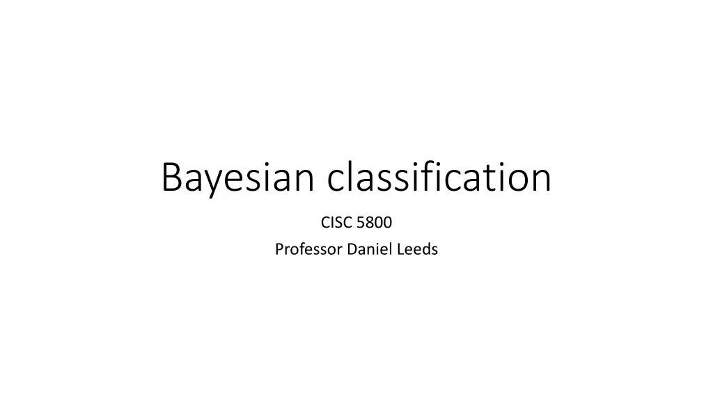 bayesian classification n.w