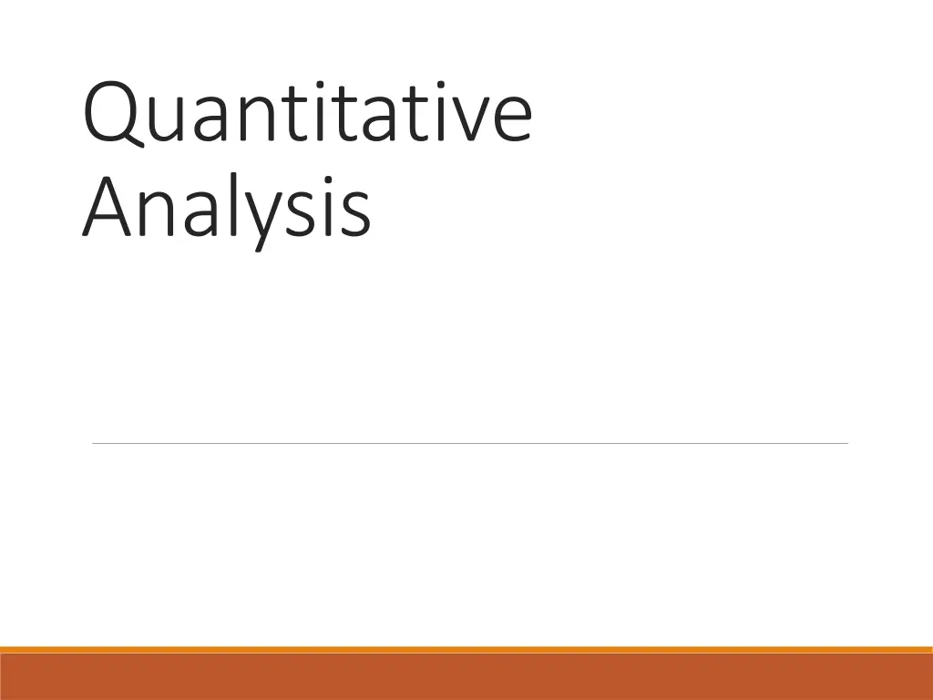 quantitative analysis n.w