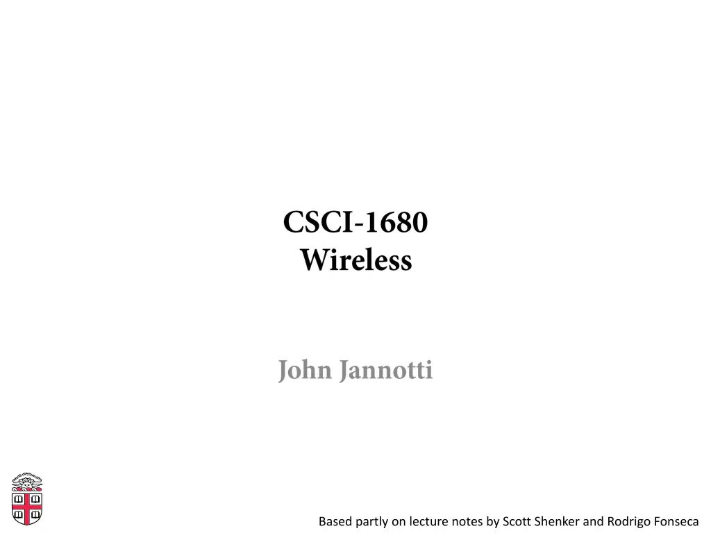 based partly on lecture notes by scott shenker n.w