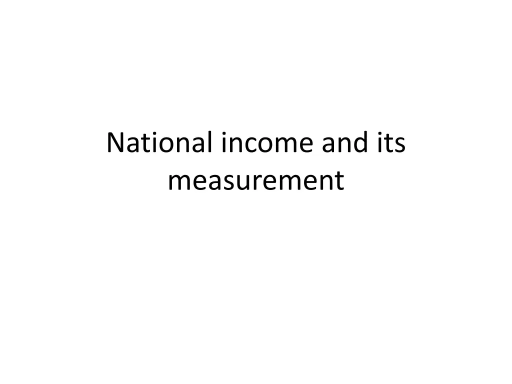 national income and its measurement n.w