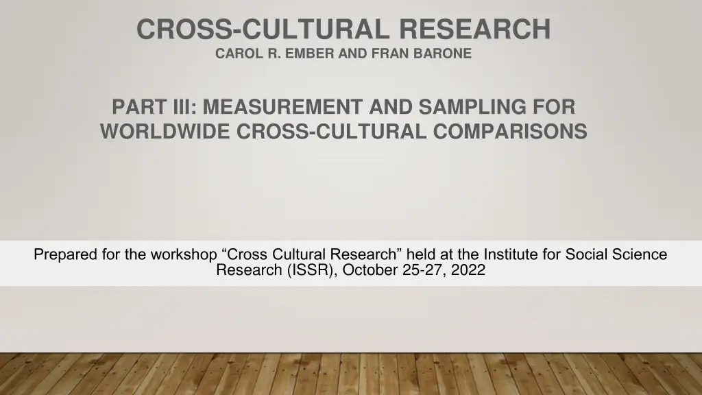 cross cultural research carol r ember and fran n.w