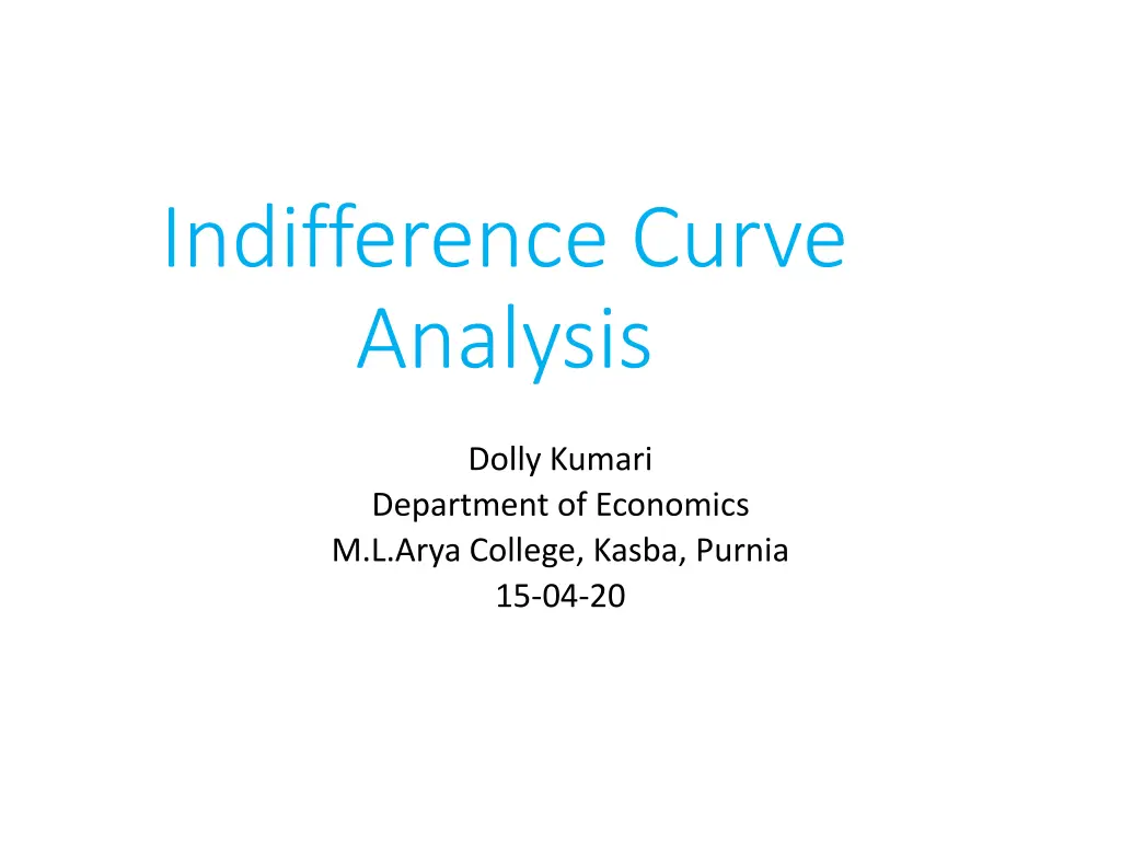 indifference curve analysis n.w