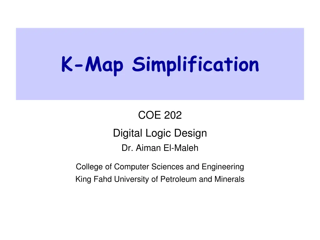 k map simplification n.w