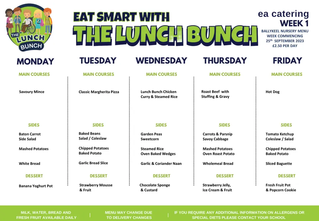 ballykeel nursery menu week commencing n.w