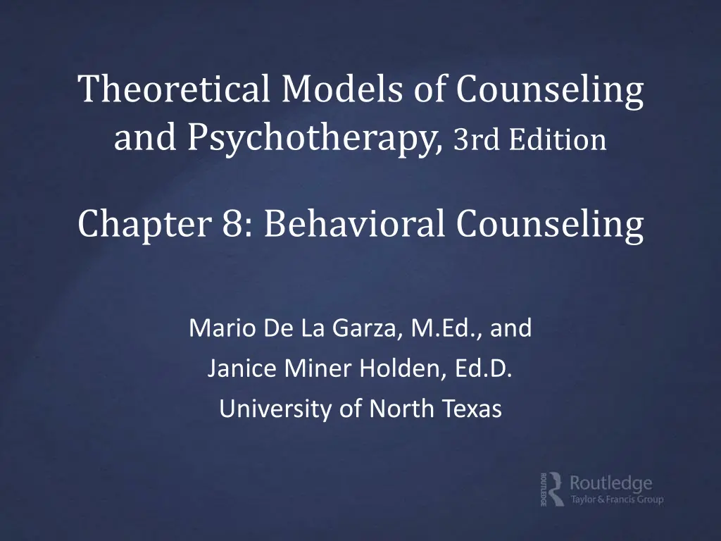 theoretical models of counseling n.w