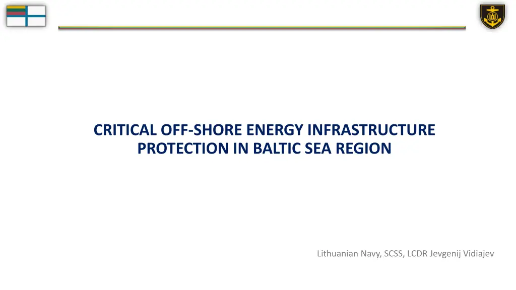 critical off shore energy infrastructure n.w