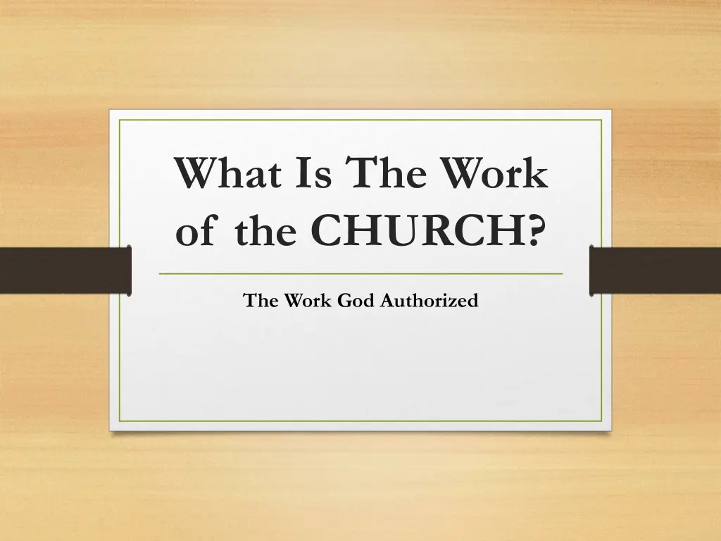 what is the work of the church n.w