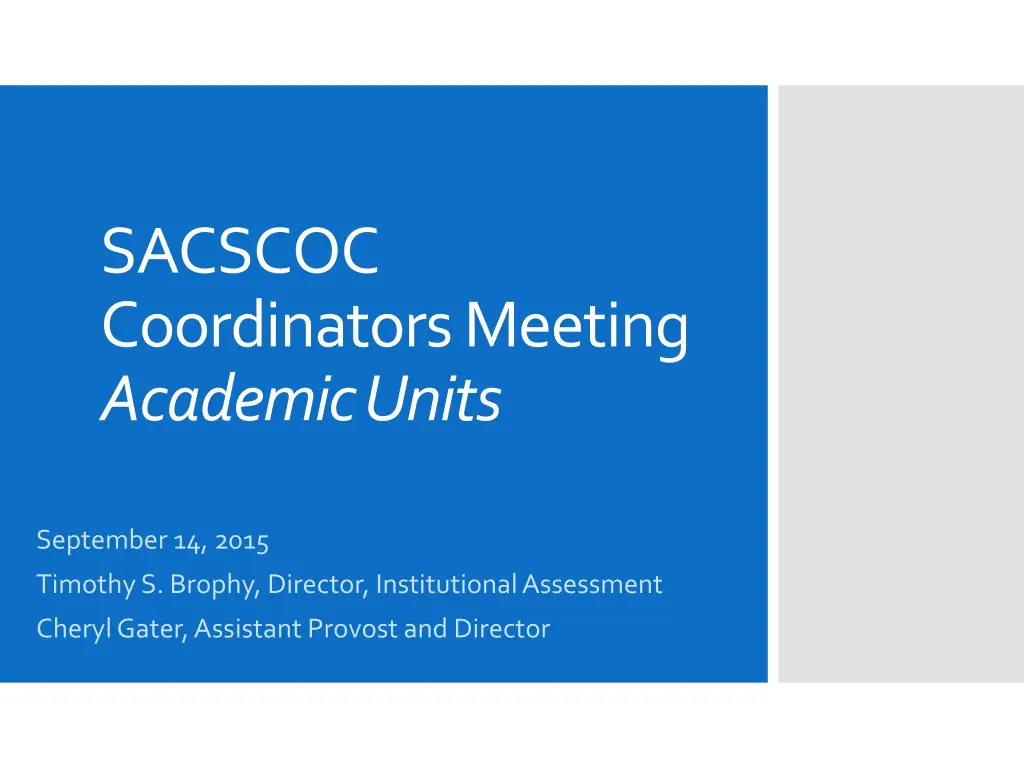 sacscoc coordinators meeting academic units n.w