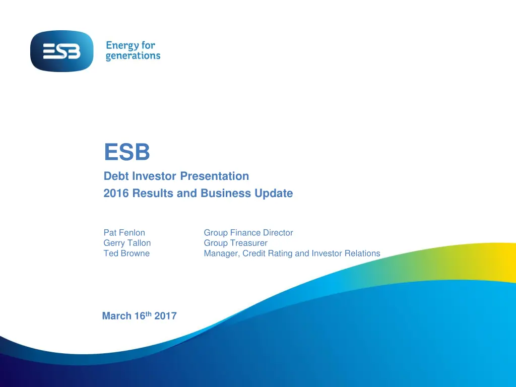 esb debt investor presentation 2016 results n.w