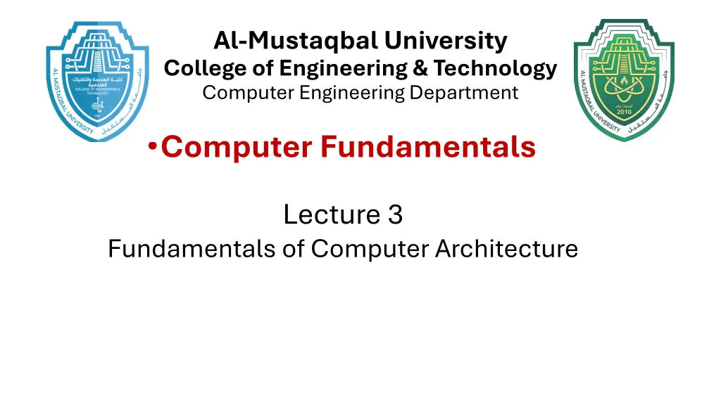 al mustaqbal university college of engineering n.w