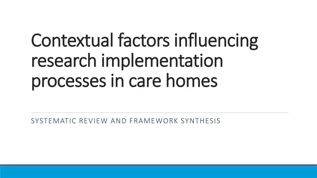 contextual factors influencing contextual factors n.w