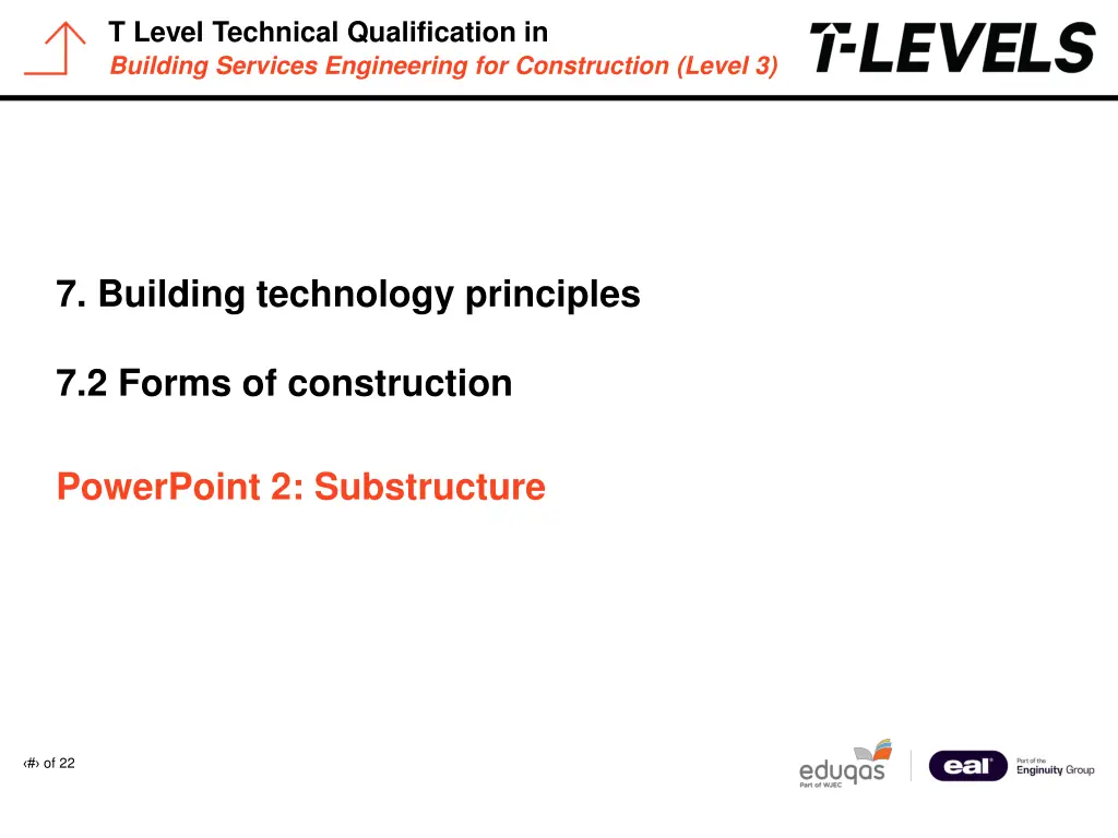 t level technical qualification in building n.w