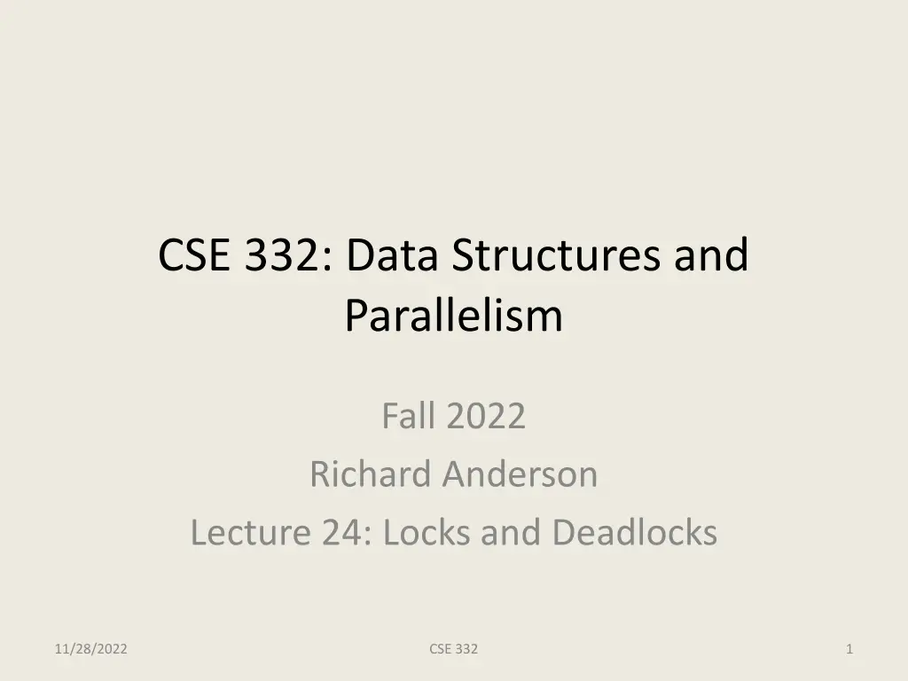 cse 332 data structures and parallelism n.w