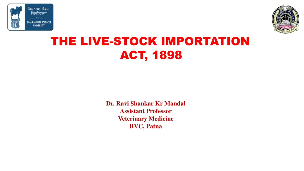 the live stock importation act 1898 n.w