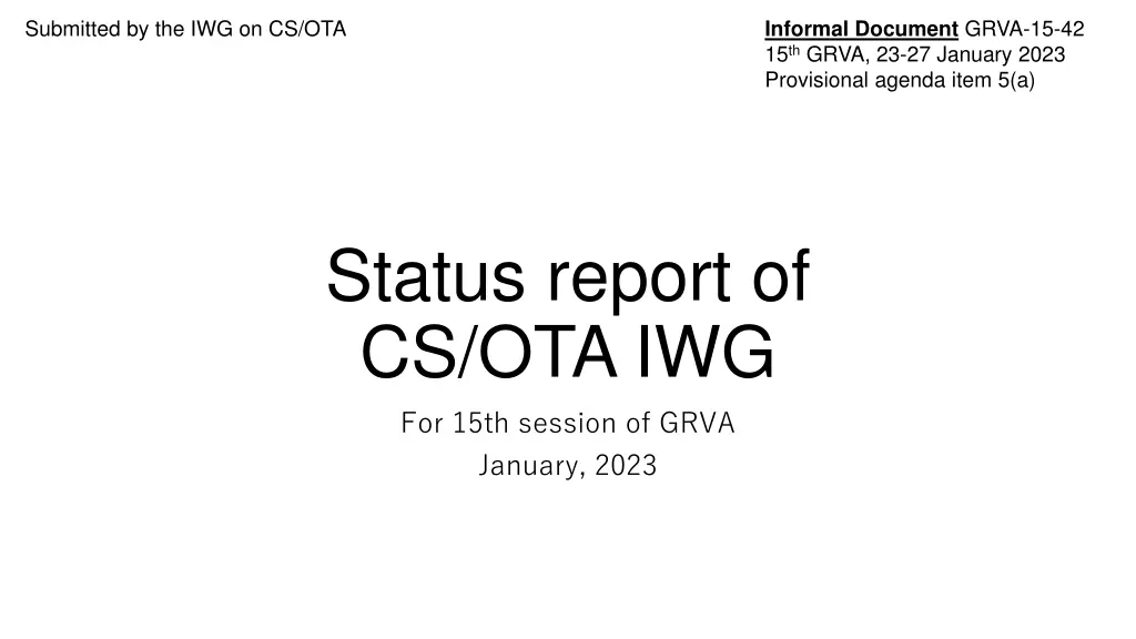 submitted by the iwg on cs ota n.w