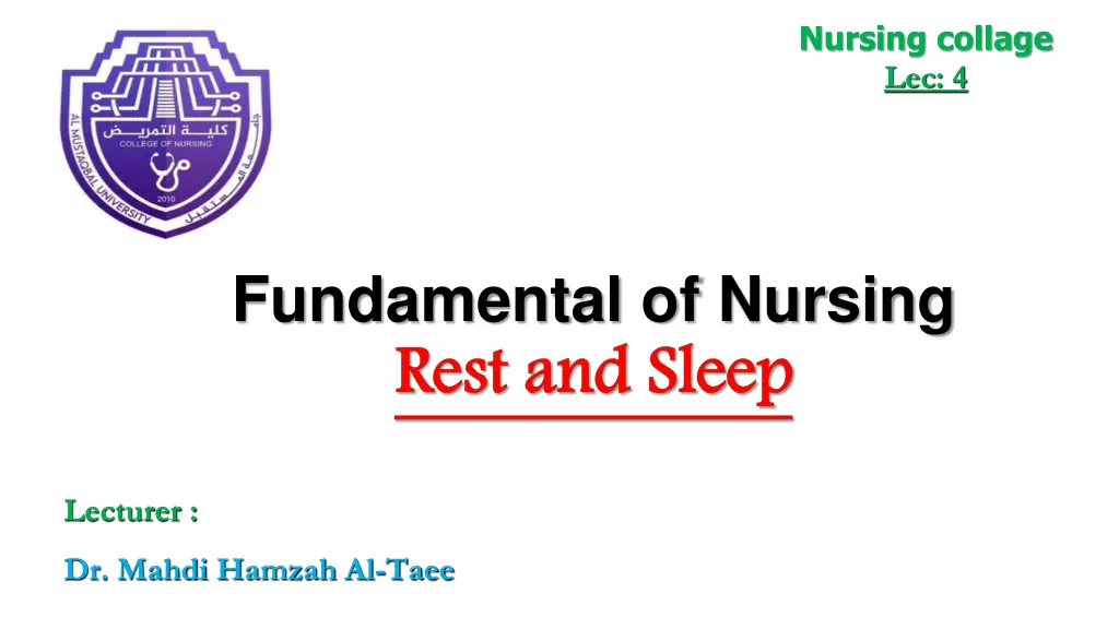 nursing collage lec 4 n.w