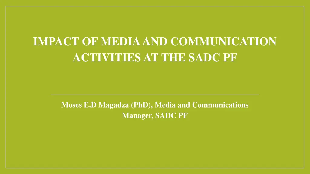 impact of media and communication activities n.w