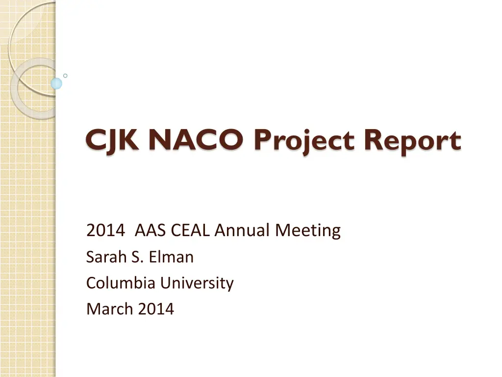 cjk naco project report n.w