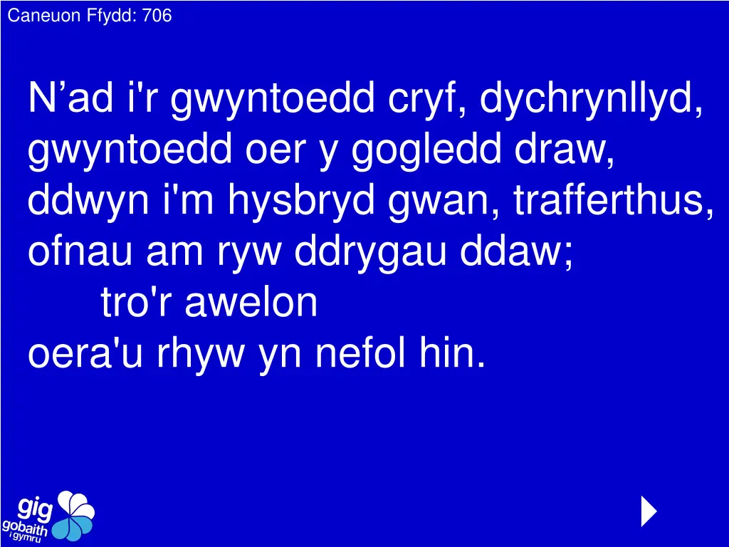 caneuon ffydd 706 n.w