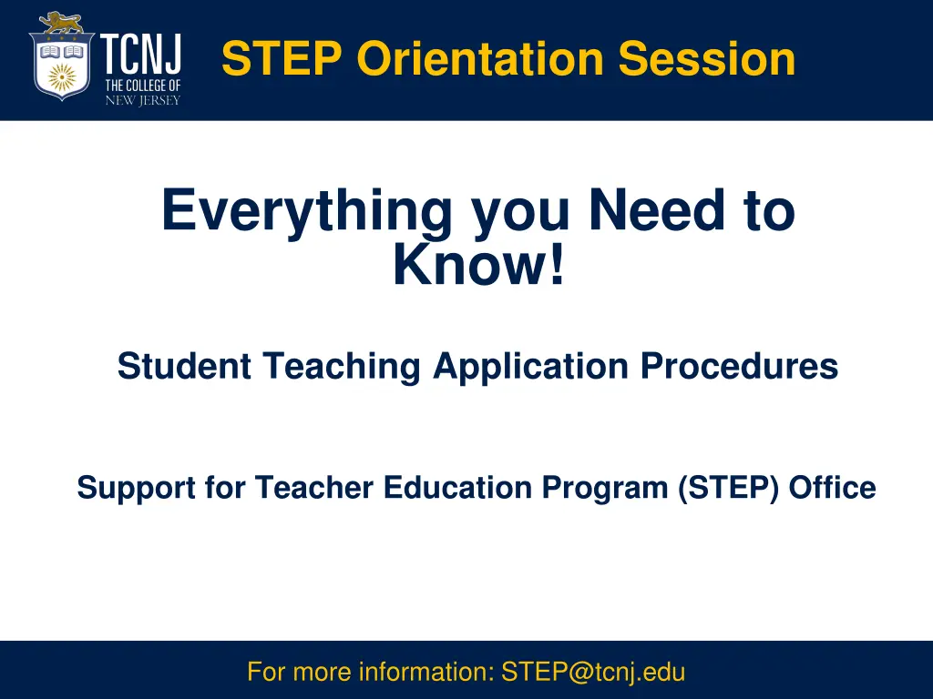 step orientation session n.w