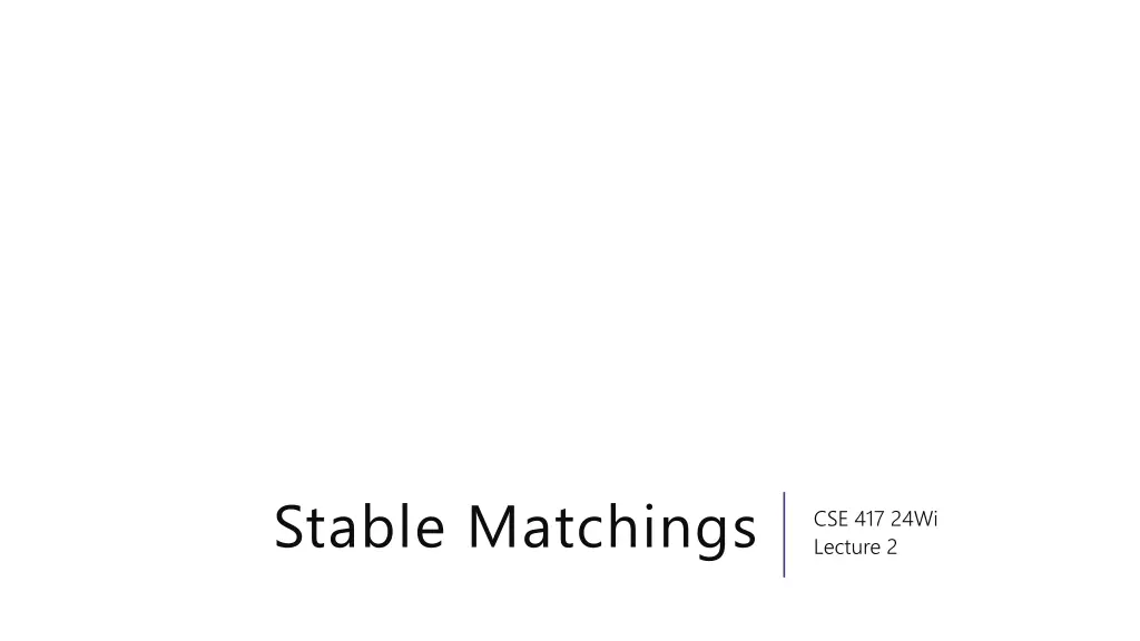 stable matchings n.w