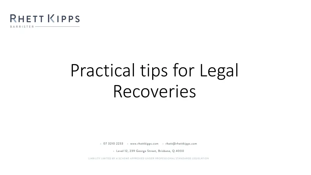 practical tips for legal recoveries n.w