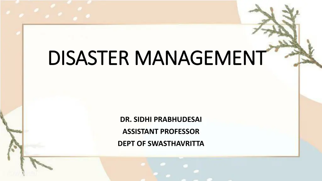 disaster management disaster management n.w