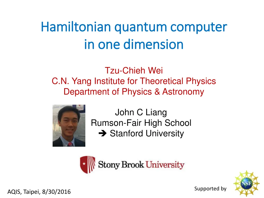 hamiltonian quantum computer hamiltonian quantum n.w