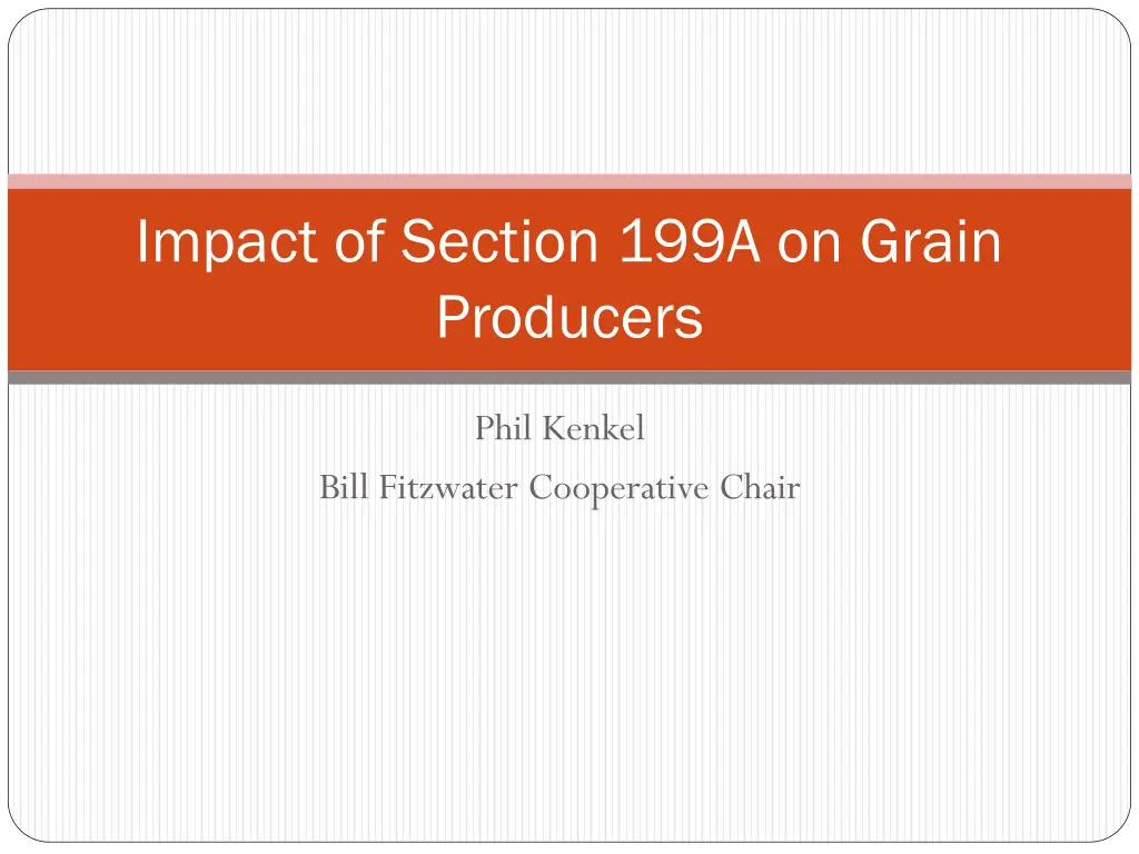 impact of section 199a on grain producers n.w