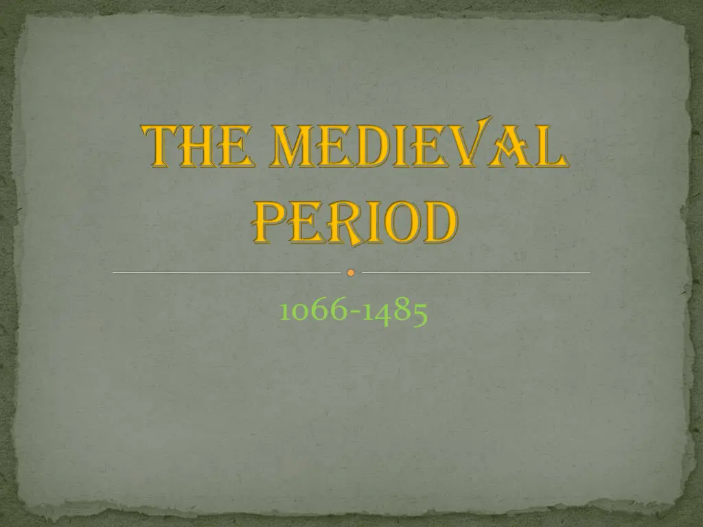 the medieval period n.w