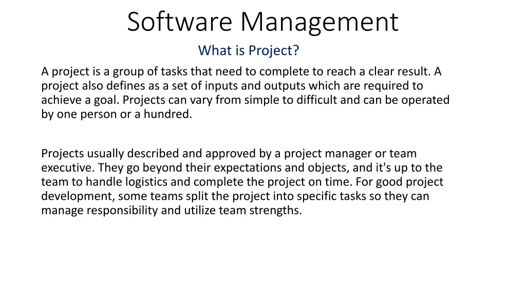 software management what is project n.w
