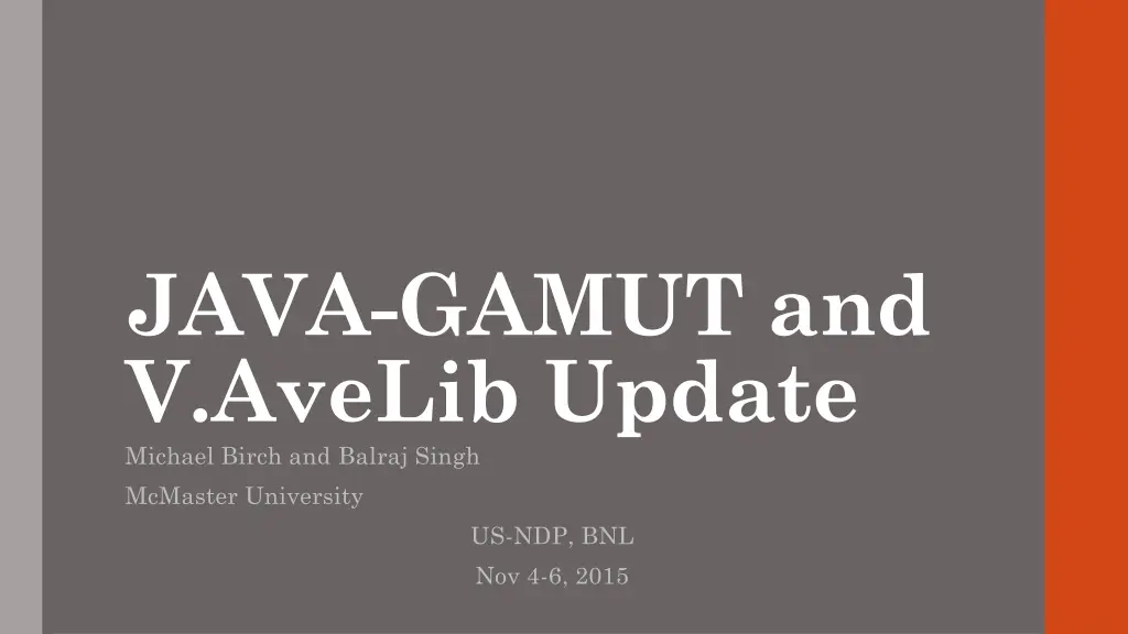 java gamut and v avelib update michael birch n.w